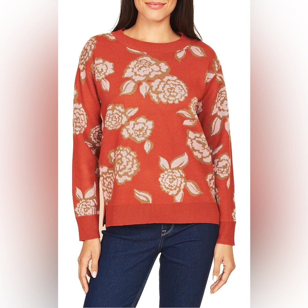 DR2 by Daniel Rainn Adalyn Long Sleeve Pullover Sweater, Orange, Size XL